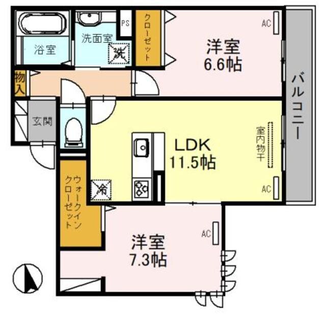 住吉東駅 徒歩6分 2階の物件間取画像