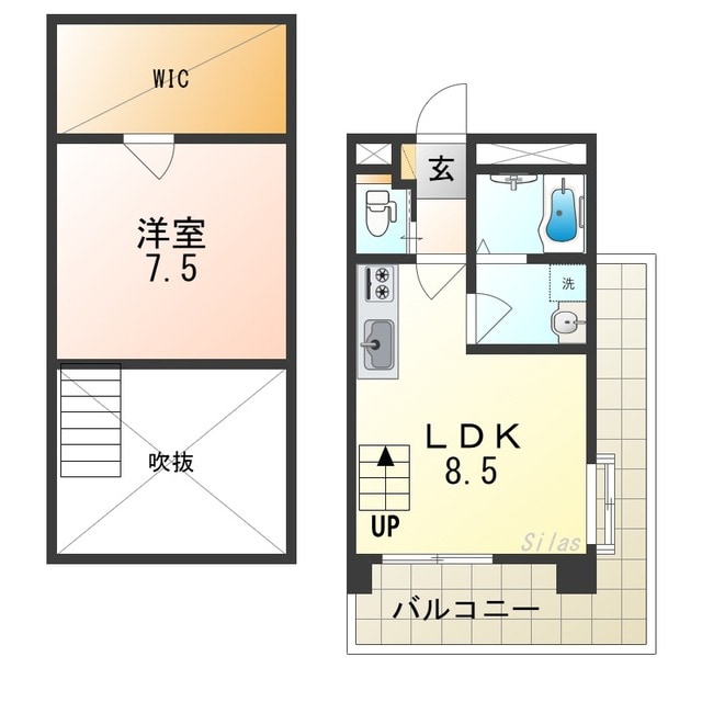 長居駅 徒歩5分 6階の物件間取画像