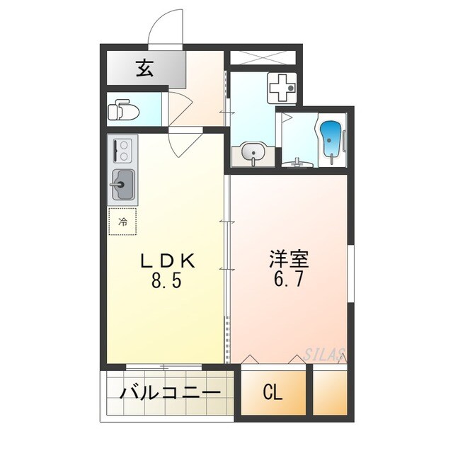 北加賀屋駅 徒歩4分 1階の物件間取画像