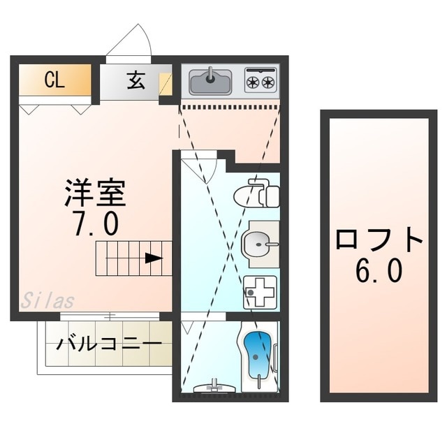 浅香山駅 徒歩3分 1階の物件間取画像