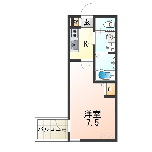 住吉東駅 徒歩5分 2階の物件間取画像