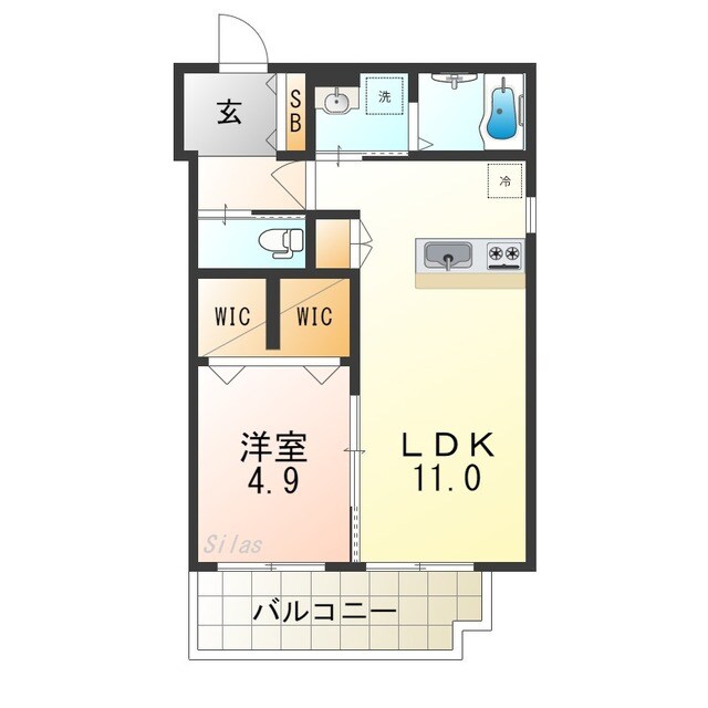 衣摺加美北駅 徒歩11分 1階の物件間取画像