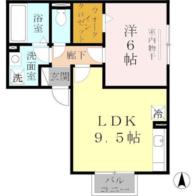 八尾駅 徒歩6分 1階の物件間取画像