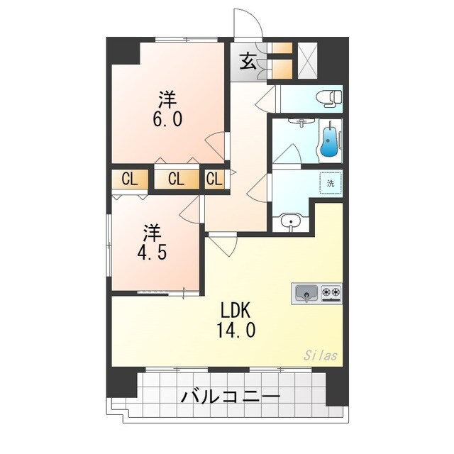 河内小阪駅 徒歩3分 3階の物件間取画像