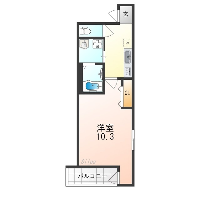 平野駅 徒歩6分 1階の物件間取画像