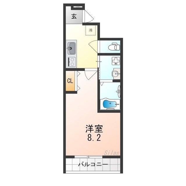 平野駅 徒歩6分 3階の物件間取画像