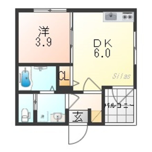 南巽駅 徒歩4分 3階の物件間取画像