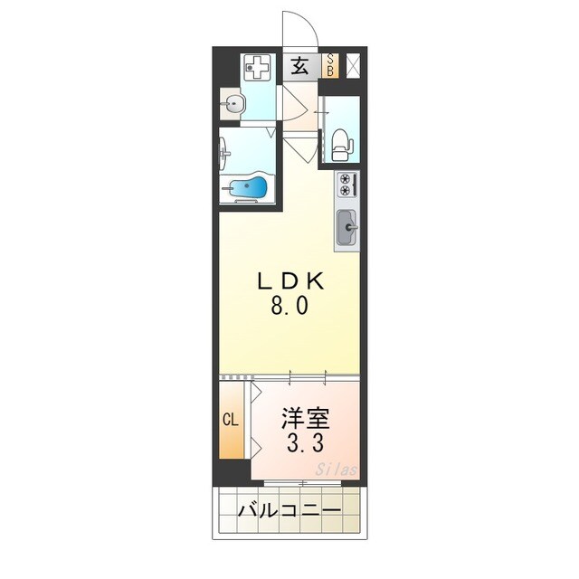 住ノ江駅 徒歩4分 2階の物件間取画像