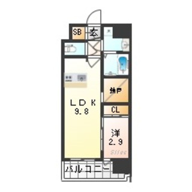 高井田駅 徒歩7分 8階の物件間取画像