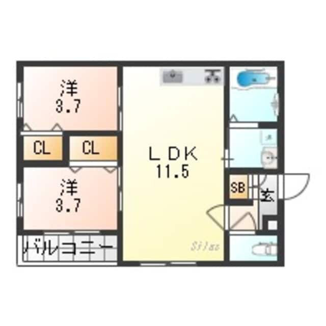 平野駅 徒歩10分 3階の物件間取画像