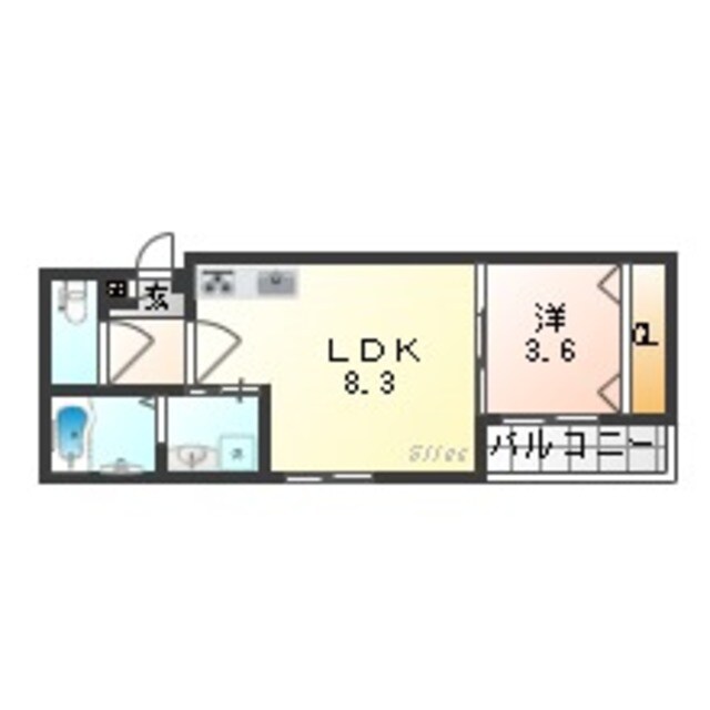 平野駅 徒歩10分 3階の物件間取画像