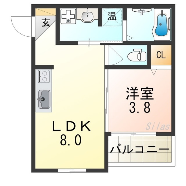 長瀬駅 徒歩11分 3階の物件間取画像