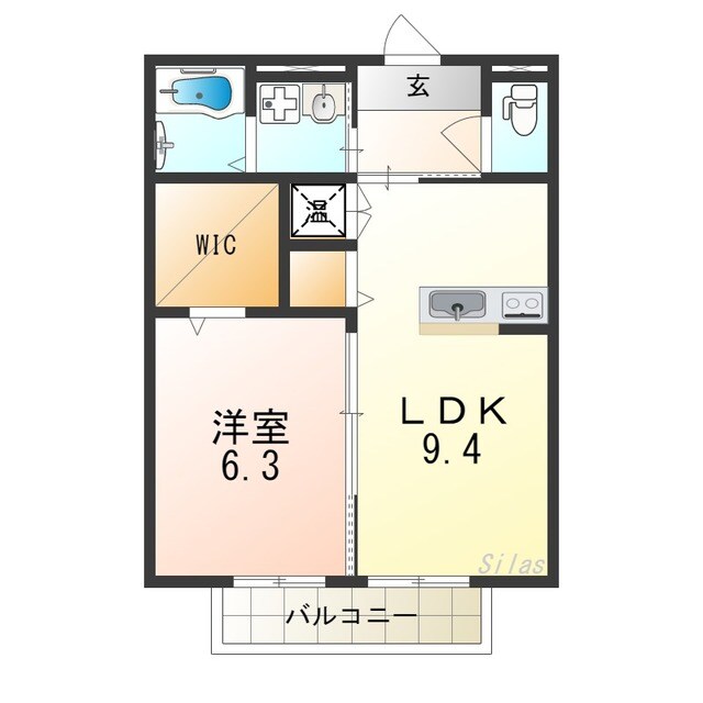 八尾南駅 徒歩22分 2階の物件間取画像