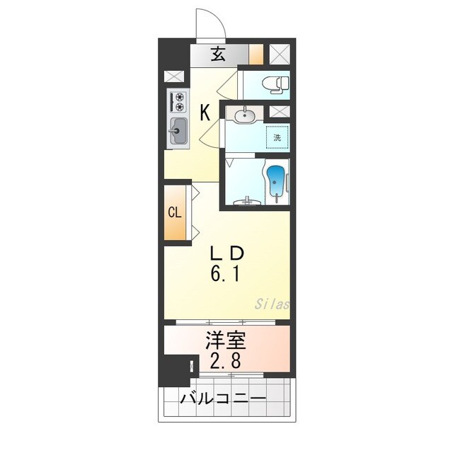 今里駅 徒歩7分 8階の物件間取画像