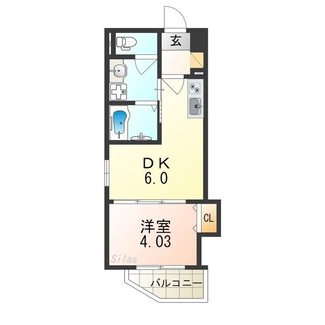 寺田町駅 徒歩3分 5階の物件間取画像