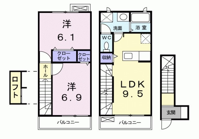 枚岡駅 徒歩8分 2-3階の物件間取画像