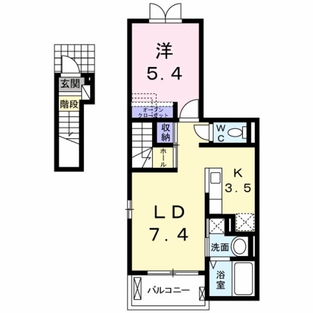 東花園駅 徒歩6分 2階の物件間取画像