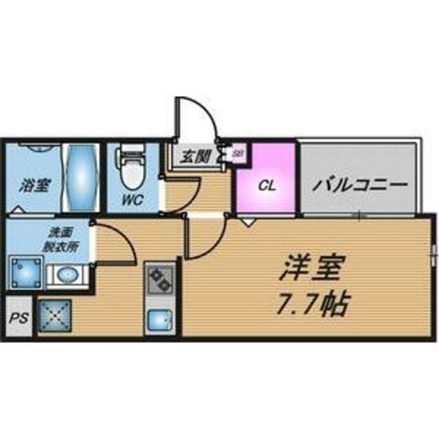 寺田町駅 徒歩7分 1階の物件間取画像