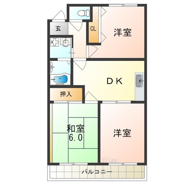 堺市駅 徒歩10分 2階の物件間取画像