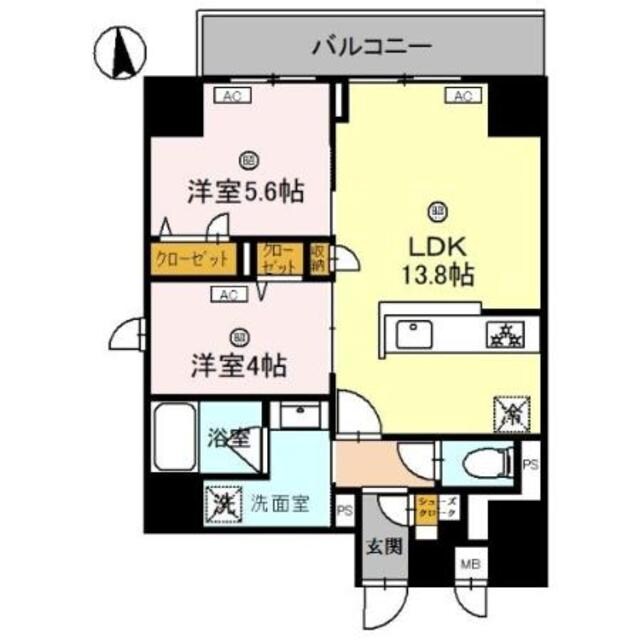 天王寺駅 徒歩8分 6階の物件間取画像