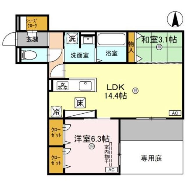 長居駅 徒歩13分 2階の物件間取画像