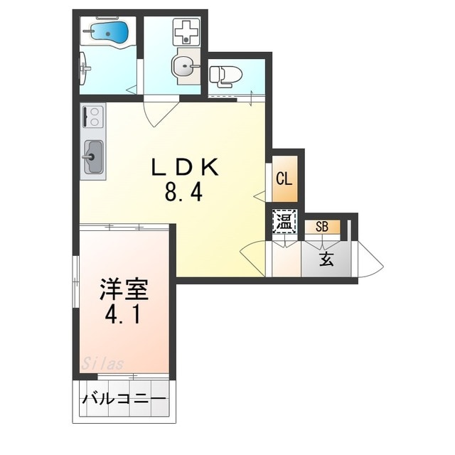 七道駅 徒歩8分 1階の物件間取画像