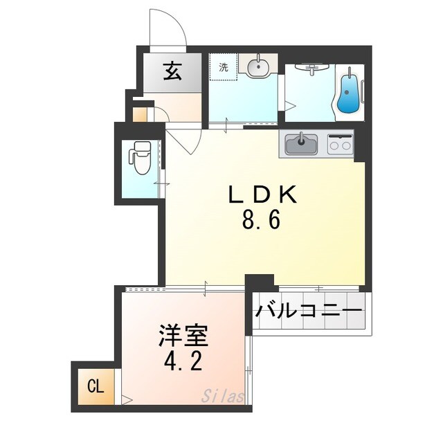 新加美駅 徒歩13分 1階の物件間取画像