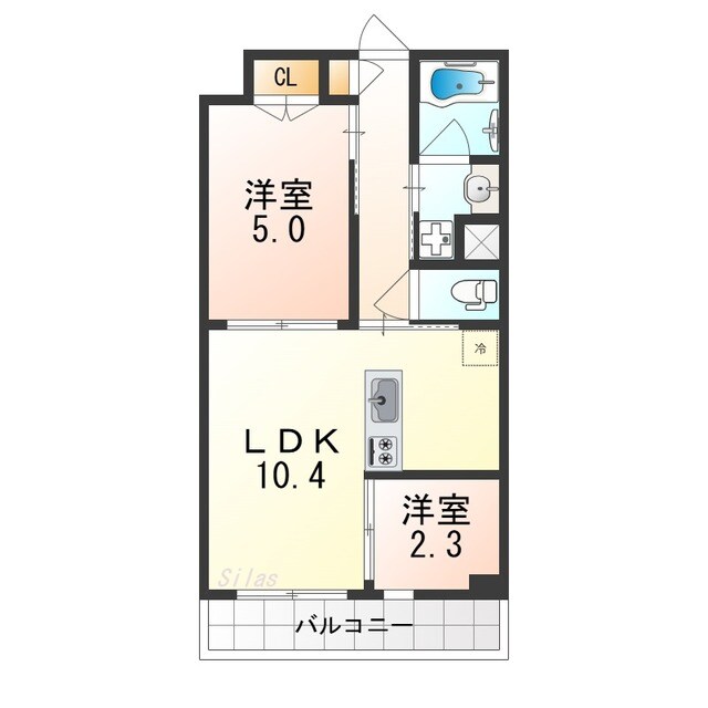 北田辺駅 徒歩2分 4階の物件間取画像