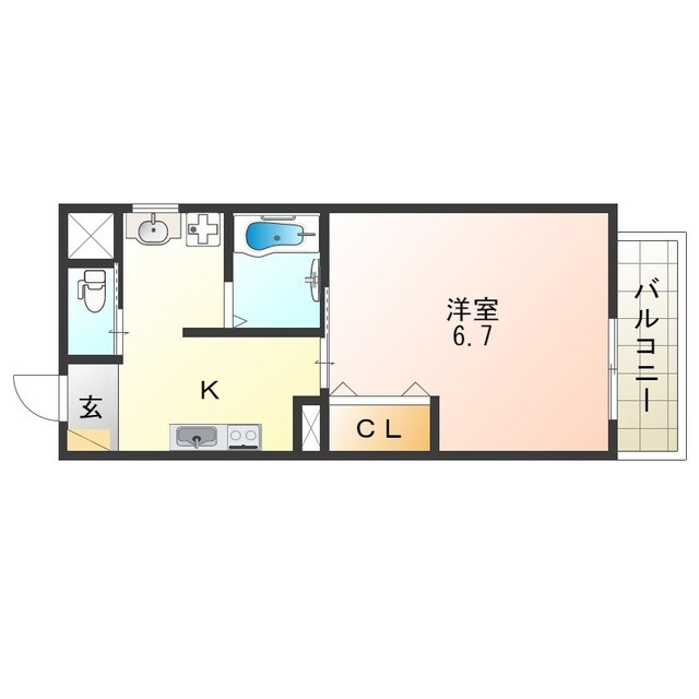 布施駅 徒歩4分 6階の物件間取画像