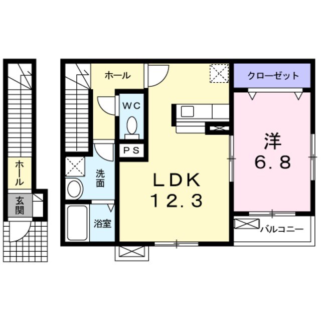 高安駅 徒歩13分 2階の物件間取画像