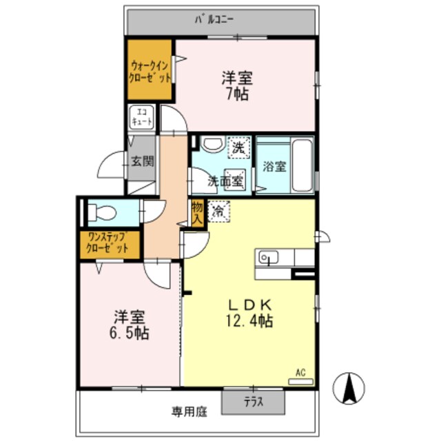 布忍駅 徒歩15分 1階の物件間取画像