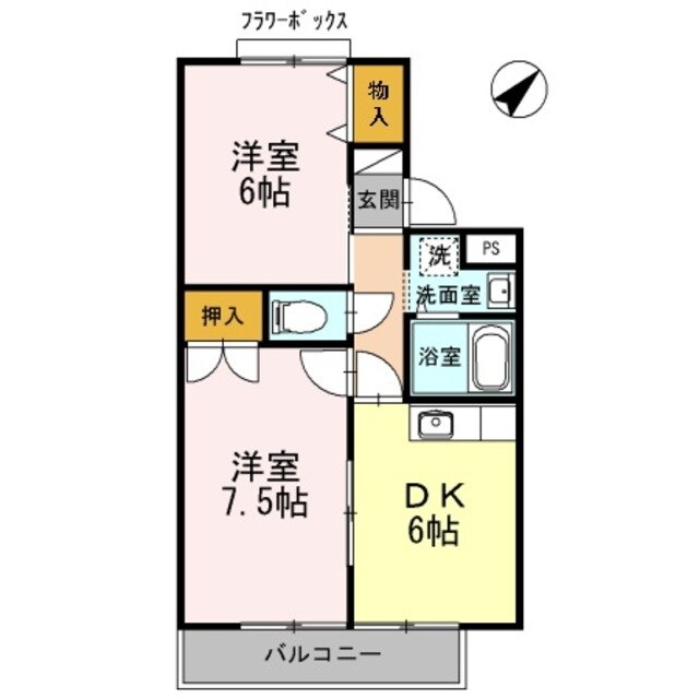 なかもず駅 徒歩15分 2階の物件間取画像