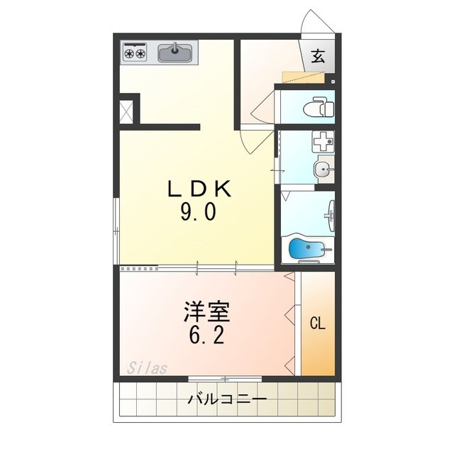 堺東駅 徒歩6分 2階の物件間取画像