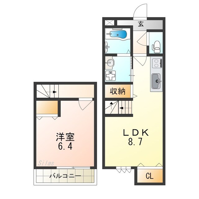 初芝駅 徒歩16分 1階の物件間取画像