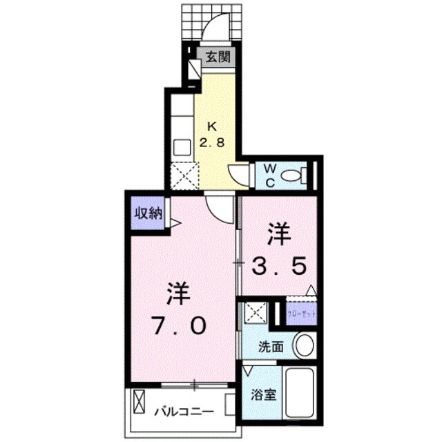 石津川駅 徒歩14分 1階の物件間取画像