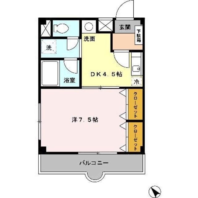 燦コーポ　Cの物件間取画像