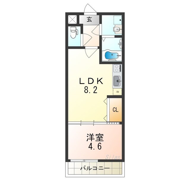 鳳駅 徒歩7分 3階の物件間取画像