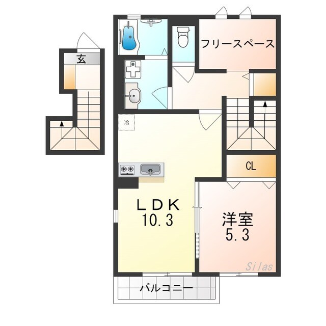 諏訪ノ森駅 徒歩7分 2階の物件間取画像