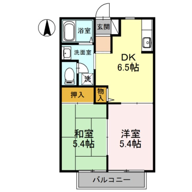 ハイツ・花のこみち　Ｂ棟の物件間取画像