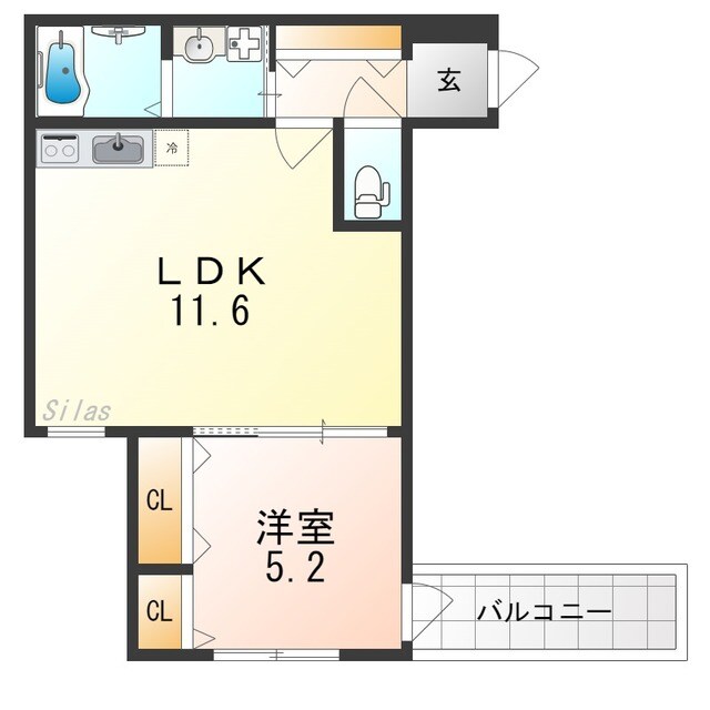 羽倉崎駅 徒歩12分 1階の物件間取画像