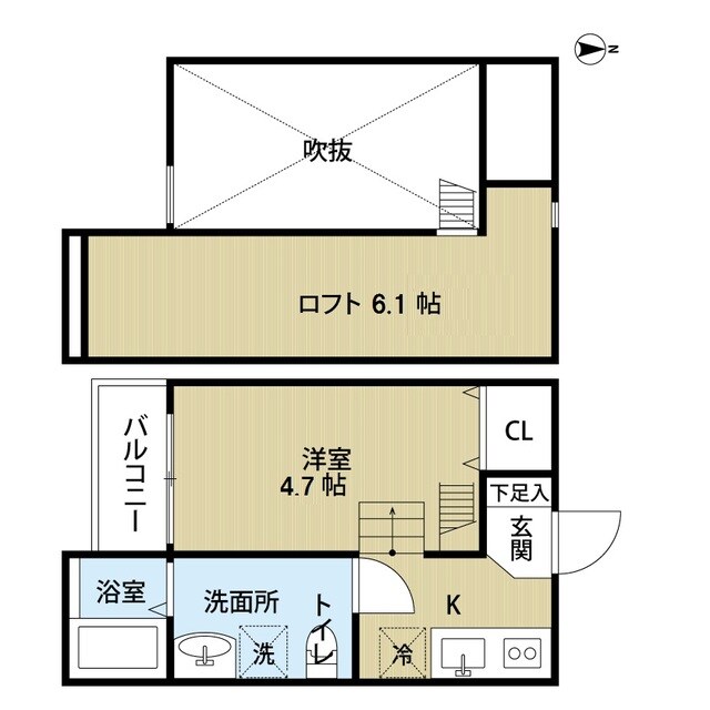 鳳駅 徒歩9分 1階の物件間取画像