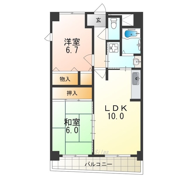 七道駅前マンションの物件間取画像