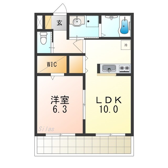 ヴィラブルームA棟の物件間取画像