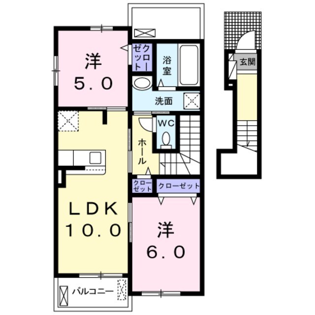 長滝駅 徒歩13分 2階の物件間取画像