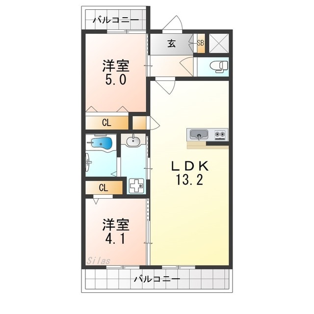 メゾンシュシュ大宮の物件間取画像