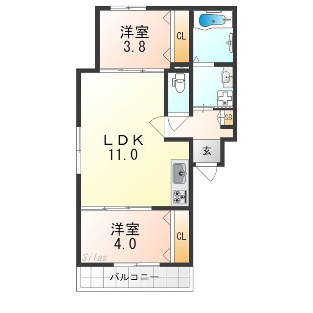 EST高見ノ里の物件間取画像