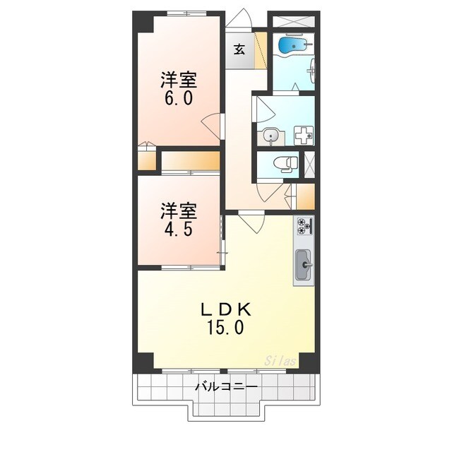 あびこ駅 徒歩5分 2階の物件間取画像