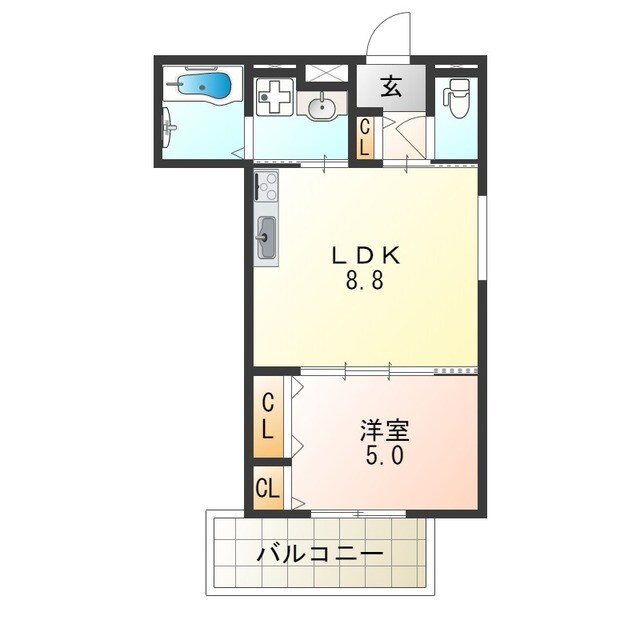 クリエオーレ上住吉の物件間取画像