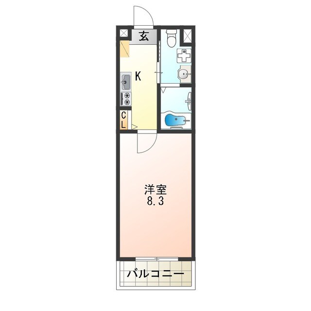平野駅 徒歩2分 7階の物件間取画像