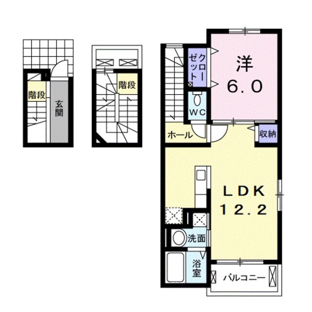 鳳駅 徒歩18分 3階の物件間取画像